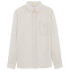 SAINT LAURENT CASSANDRE SHIRT IN STRIPED SILK SATIN