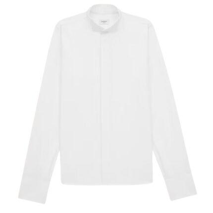 SAINT LAURENT WING COLLAR SHIRT IN COTTON POPLIN