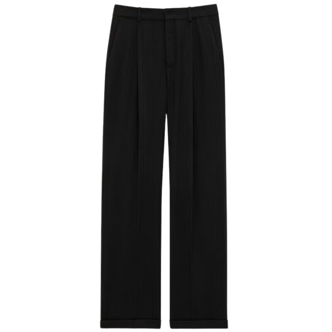 1 SAINT LAURENT 90S PANTS IN STRIPED WOOL AND CASHMERE FLANNEL