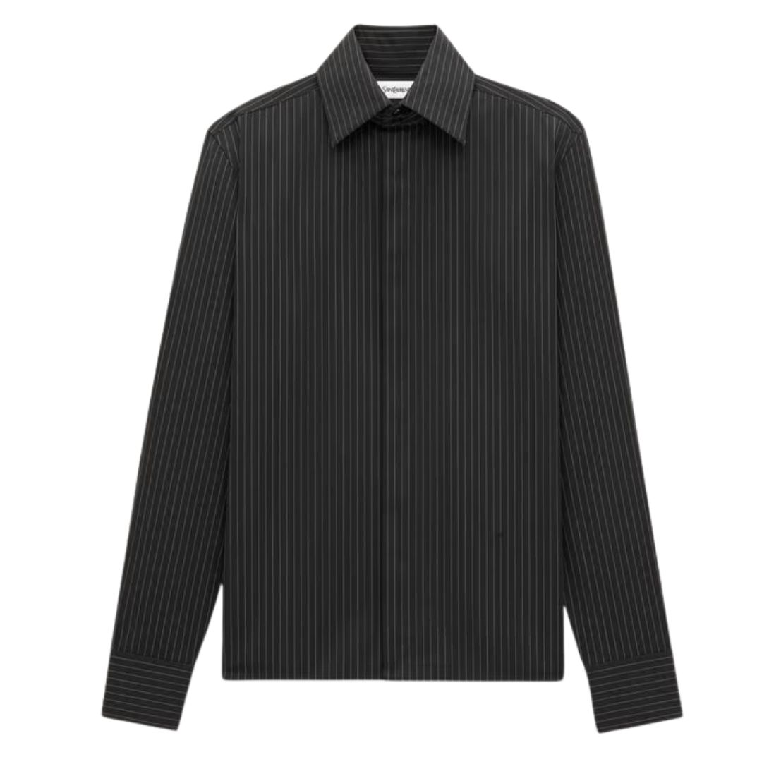 1 SAINT LAURENT CASSANDRE SHIRT IN STRIPED POPLIN