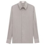 SAINT LAURENT SHIRT IN STRIPED COTTON AND SILK VOILE