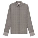SAINT LAURENT SHIRT IN PRINCE OF WALES SILK CHARMEUSE