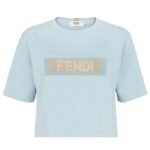 FENDI LIGHT BLUE JERSEY T-SHIRT