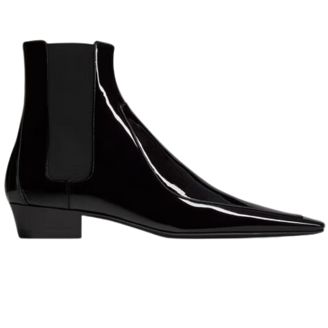 1 SAINT LAURENT PAOLO CHELSEA BOOTS IN PATENT LEATHER