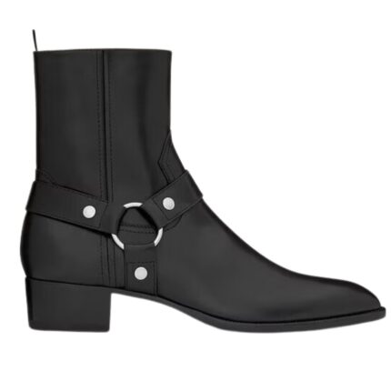 SAINT LAURENT WYATT HARNESS BOOTS IN SMOOTH LEATHER