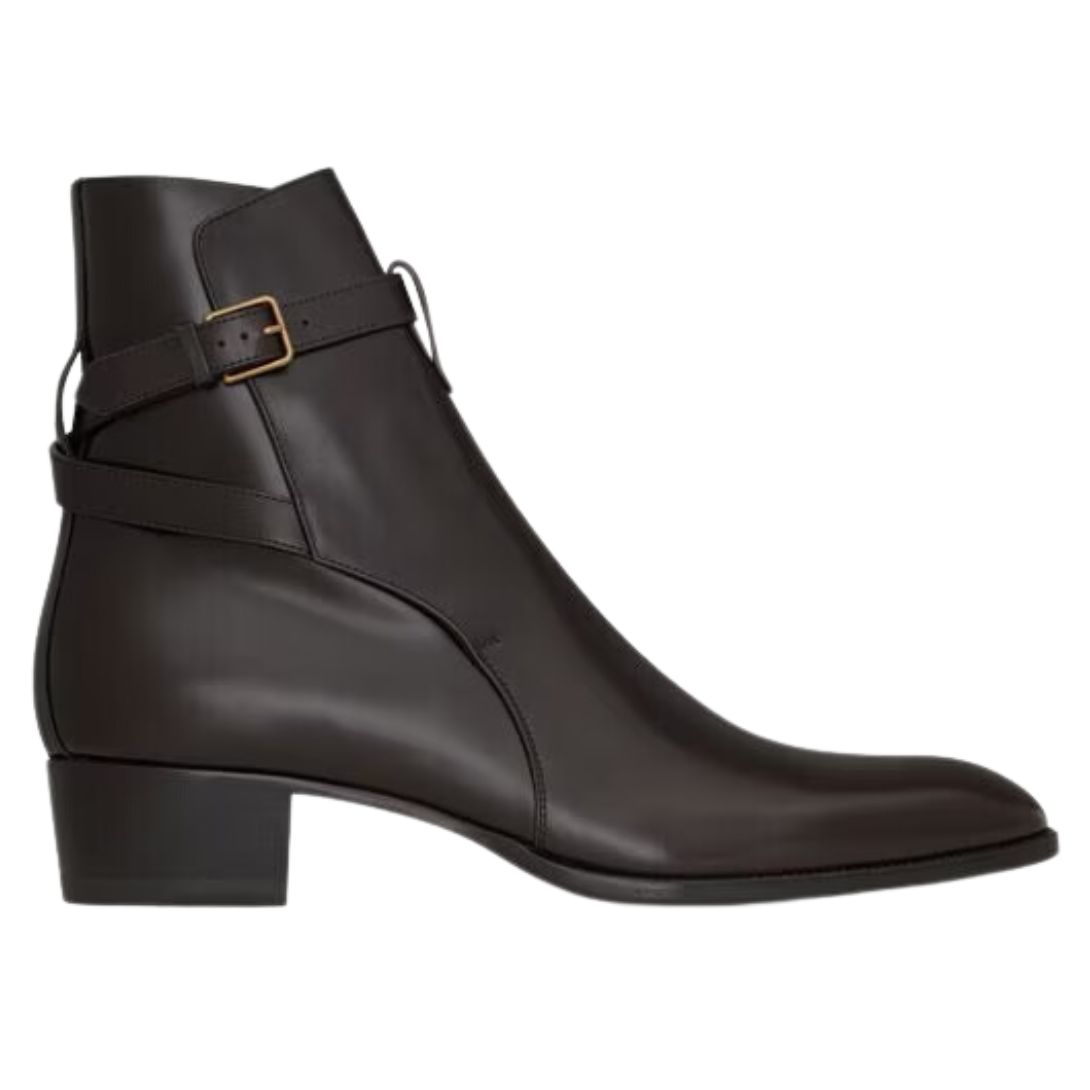 1 SAINT LAURENT WYATT JODPHUR BOOTS IN SMOOTH LEATHER