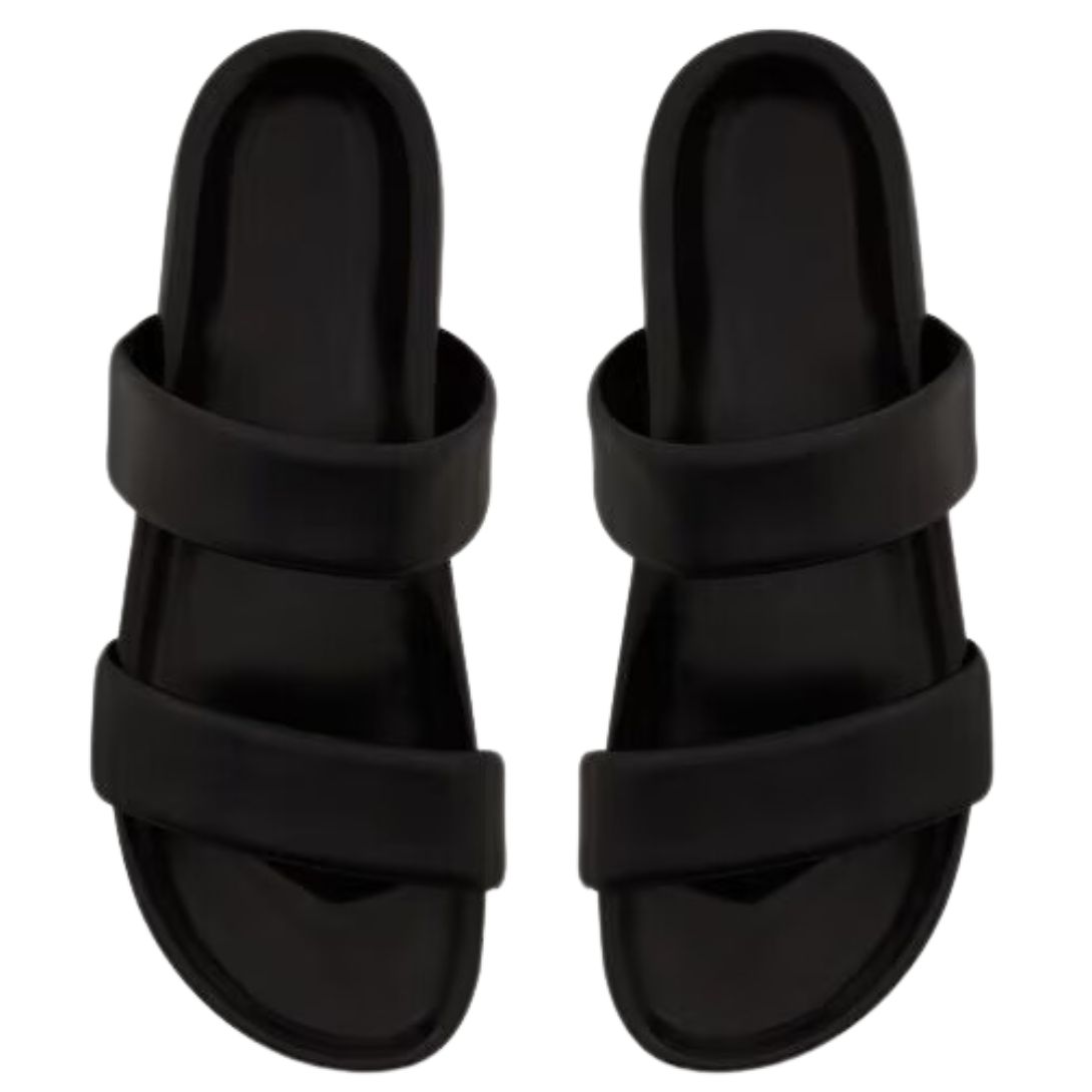 1 SAINT LAURENT NICHOLS SLIDES IN SMOOTH LEATHER