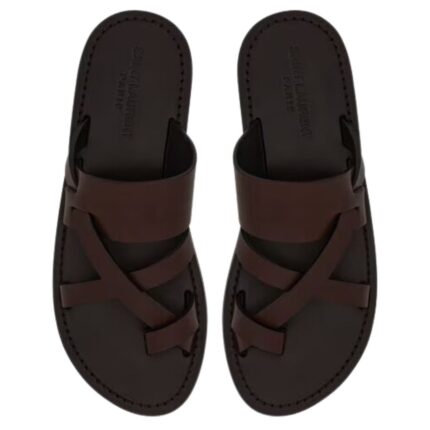 SAINT LAURENT CULVER MULES IN SMOOTH LEATHER