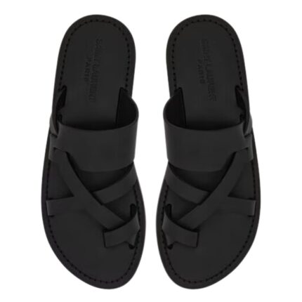 SAINT LAURENT CULVER MULES IN SMOOTH LEATHER