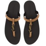 SAINT LAURENT CASSANDRE SLIDES IN SMOOTH LEATHER