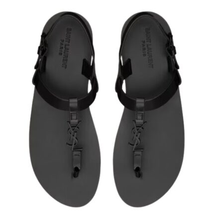 SAINT LAURENT CASSANDRE SANDALS IN GLAZED LEATHER