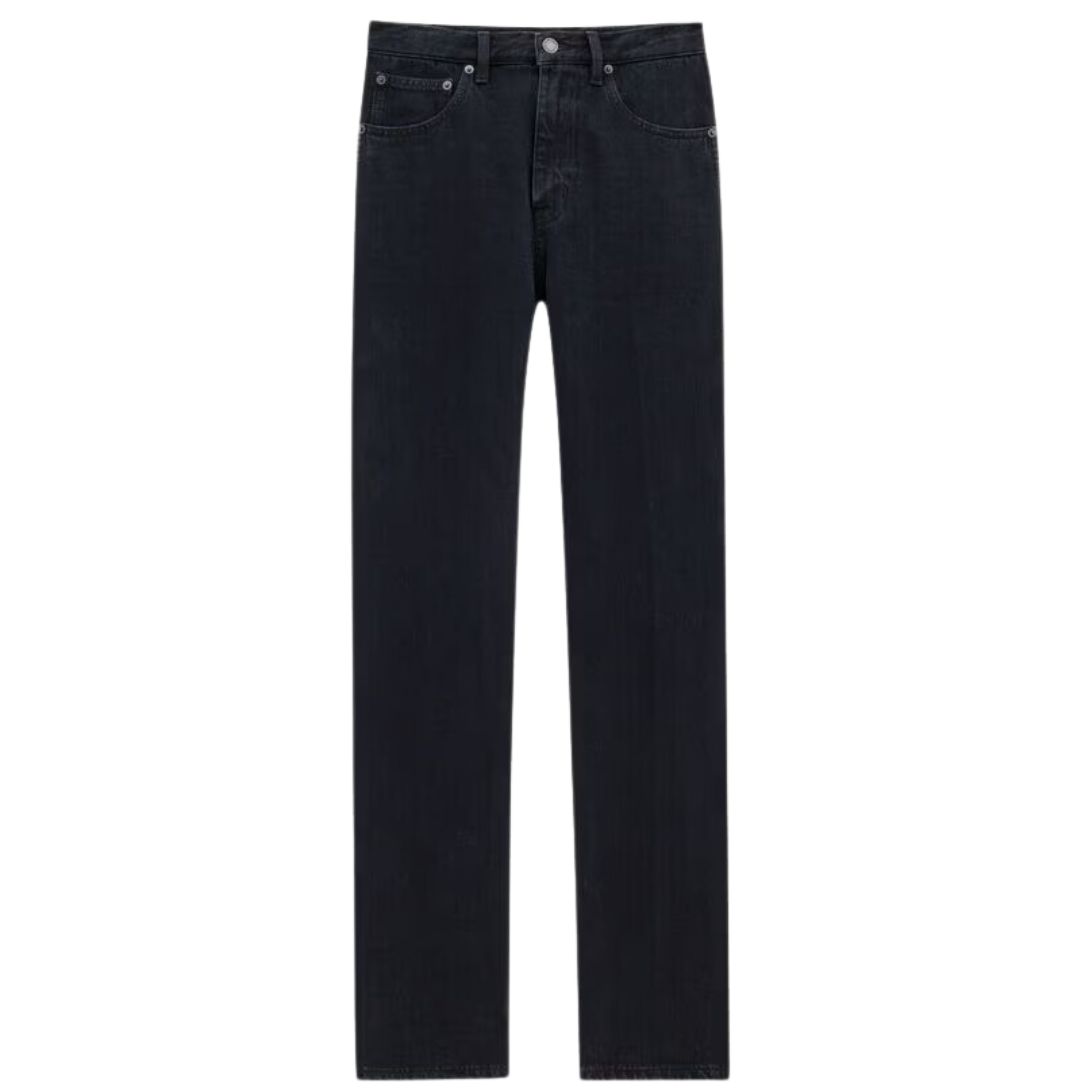 1 SAINT LAURENT STRAIGHT JEANS IN CARBON BLACK DENIM