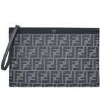 FENDI FF JACQUARD FLAT MEDIUM FABRIC POUCH