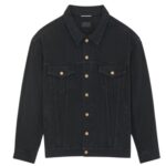 SAINT LAURENT OVERSIZED JACKET IN CARBON BLACK DENIM