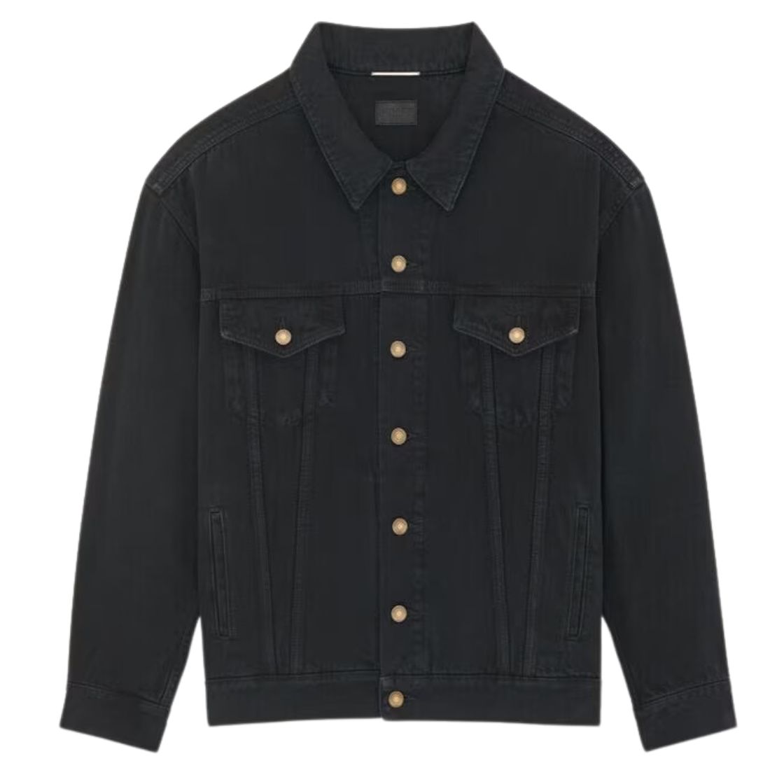 1 SAINT LAURENT OVERSIZED JACKET IN CARBON BLACK DENIM