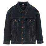 SAINT LAURENT OVERSIZED JACKET IN DARK BLUE BLACK DENIM
