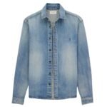 SAINT LAURENT CASSANDRE OVERSHIRT IN TROUVILLE BEACH BLUE DENIM