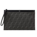 FENDI FF JACQUARD FLAT MEDIUM FABRIC POUCH