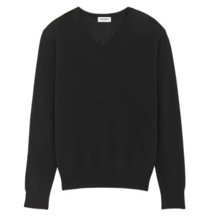 SAINT LAURENT V NECK SWEATER IN CASHMERE AND SILK