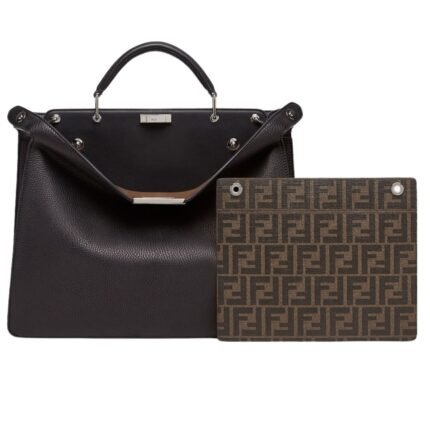 FENDI PEEKABOO ISEEU MEDIUM BLACK LEATHER BAG
