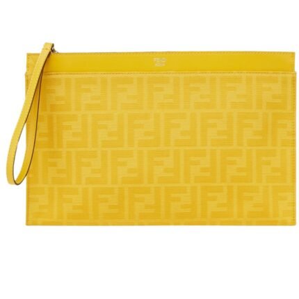 FENDI FF JACQUARD FLAT MEDIUM FABRIC POUCH
