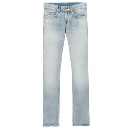 SAINT LAURENT SLIM FIT JEANS IN SANTA MONICA BLUE DENIM