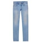 SAINT LAURENT MICK LONG JEANS IN NONZA BLUE DENIM