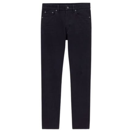 SAINT LAURENT MICK LONG JEANS IN MIDNIGHT BLACK DENIM