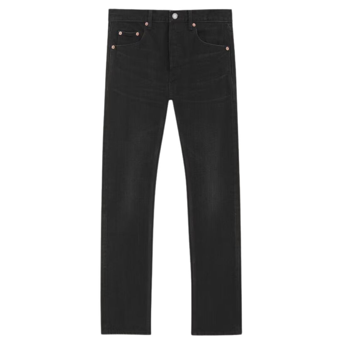1 SAINT LAURENT MICK JEANS IN BLACK DENIM