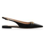 TOM FORD PATENT LEATHER WHITNEY SLINGBACK BALLERINA IVORY