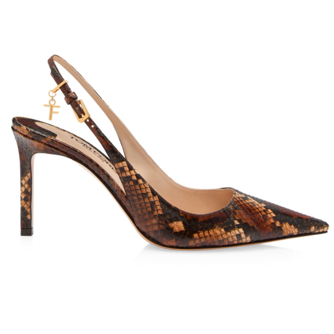 1 TOM FORD SNAKESKIN ANGELINA SLINGBACK