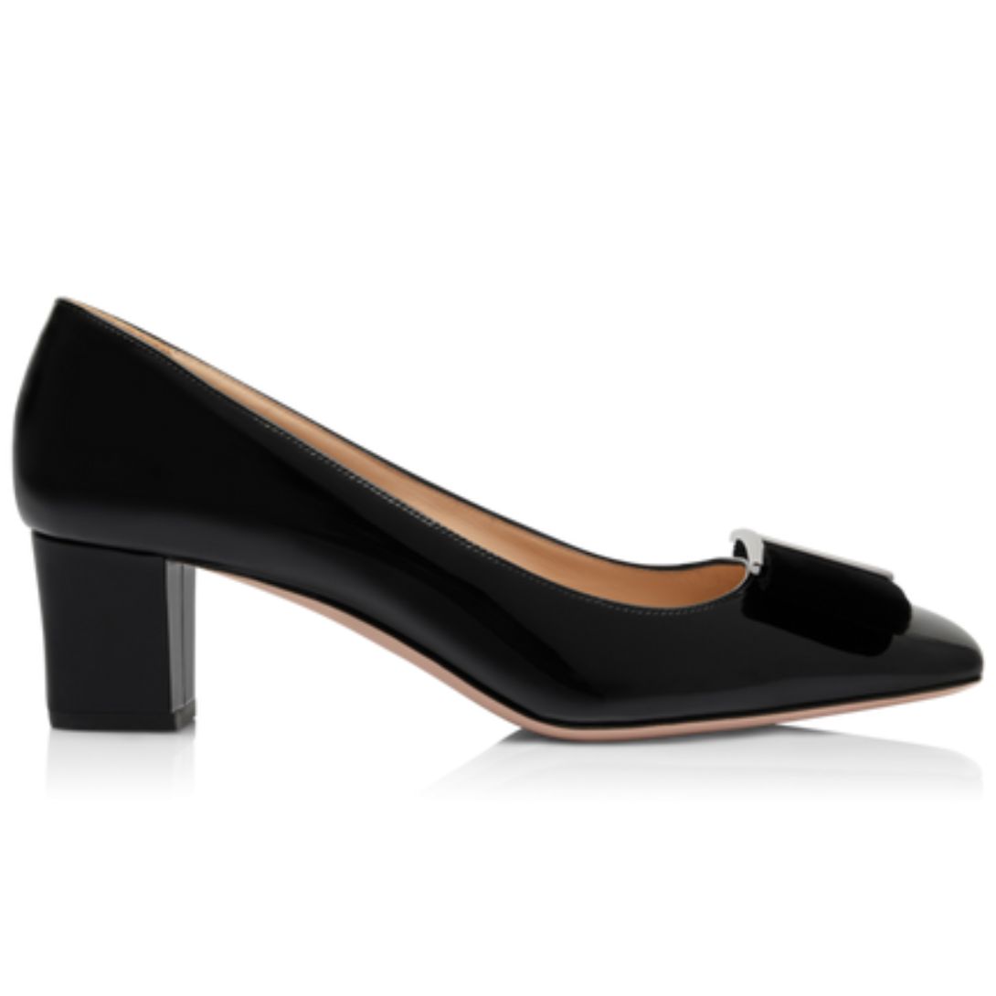 1 TOM FORD PATENT LEATHER AND VELVET AUDREY PUMP