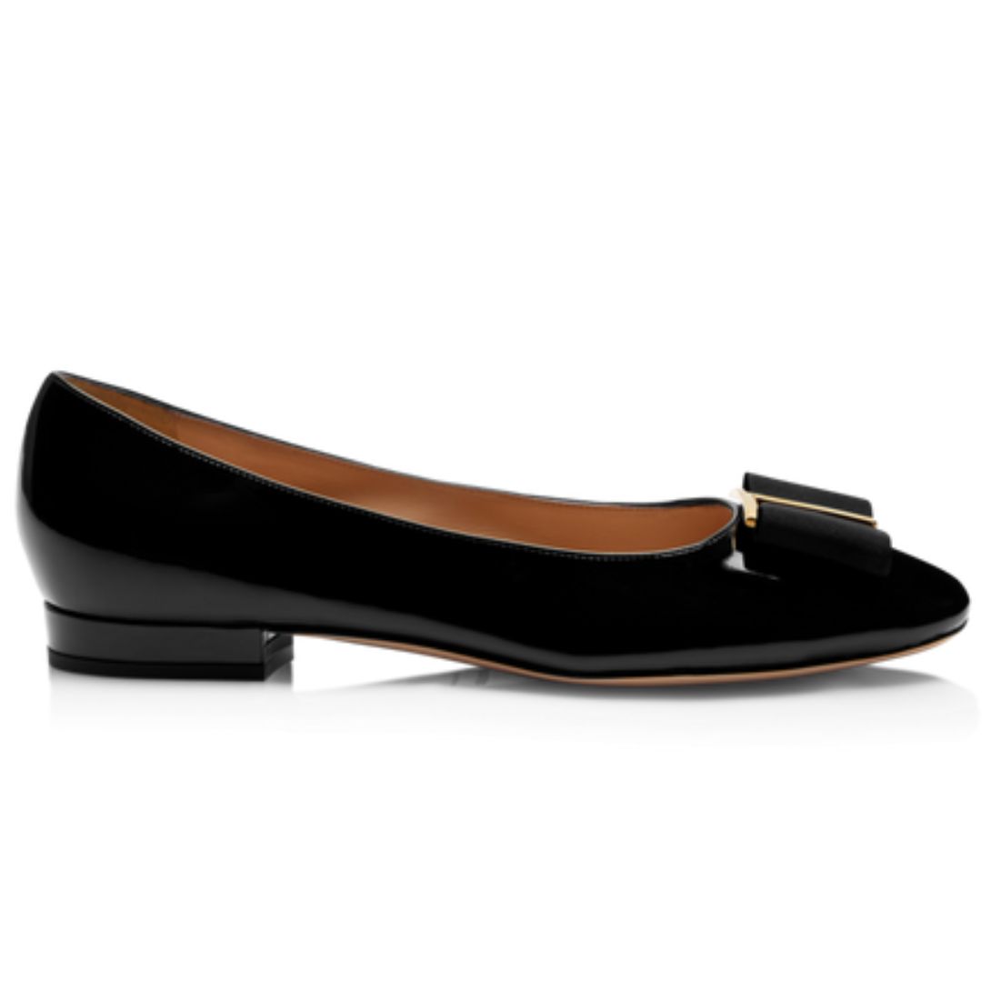 1 TOM FORD LEATHER AND GROS GRAIN AUDREY BALLERINA FLAT