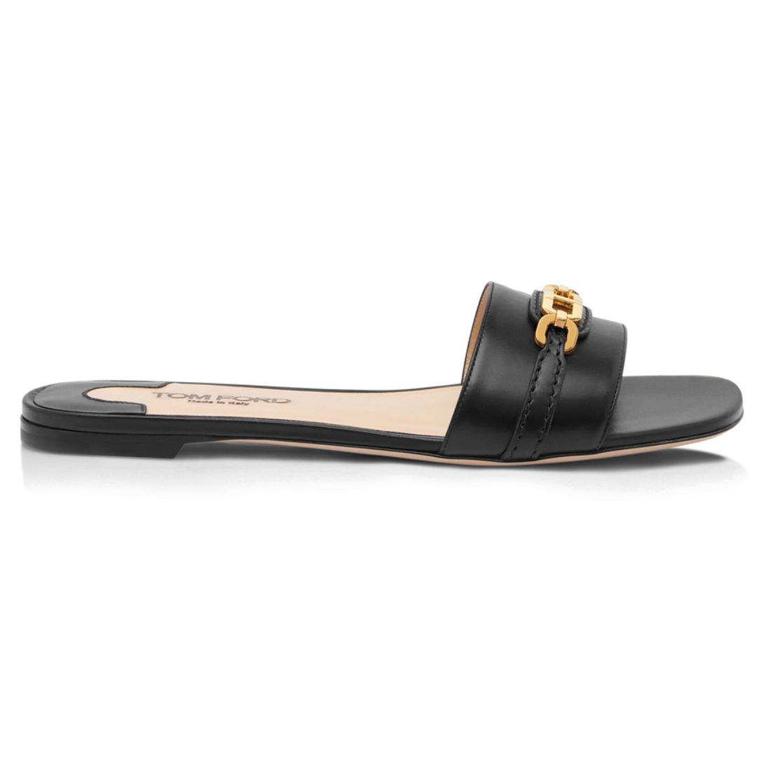 1 TOM FORD LEATHER WHITNEY SLIDE BLACK