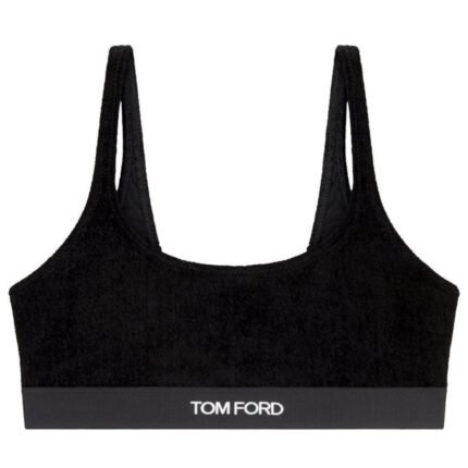 TOM FORD STRETCH VELVET BRALETTE BLACK