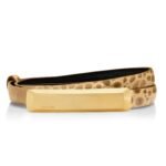 TOM FORD STAMPED CROCODILE LEATHER 15 MM BAR BELT SAFARI BEIGE