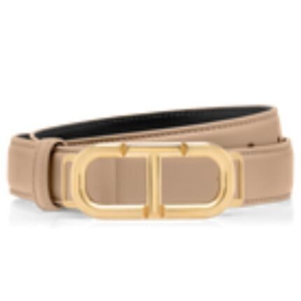 TOM FORD PALMELLATO EFFECT LEATHER BELT LIGHT BEIGE