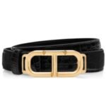 TOM FORD PALMELLATO EFFECT LEATHER BELT BLACK