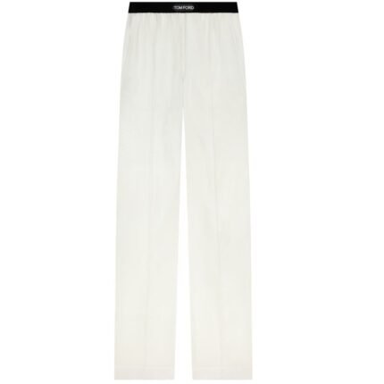 TOM FORD STRETCH SILK SATIN PJ PANTS ECRU
