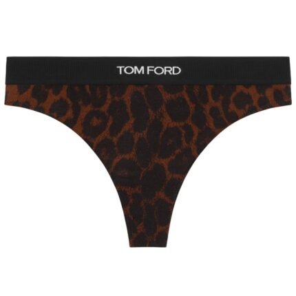 TOM FORD REFLECTED LEOPARD PRINTED MODAL SIGNATURE THONG
