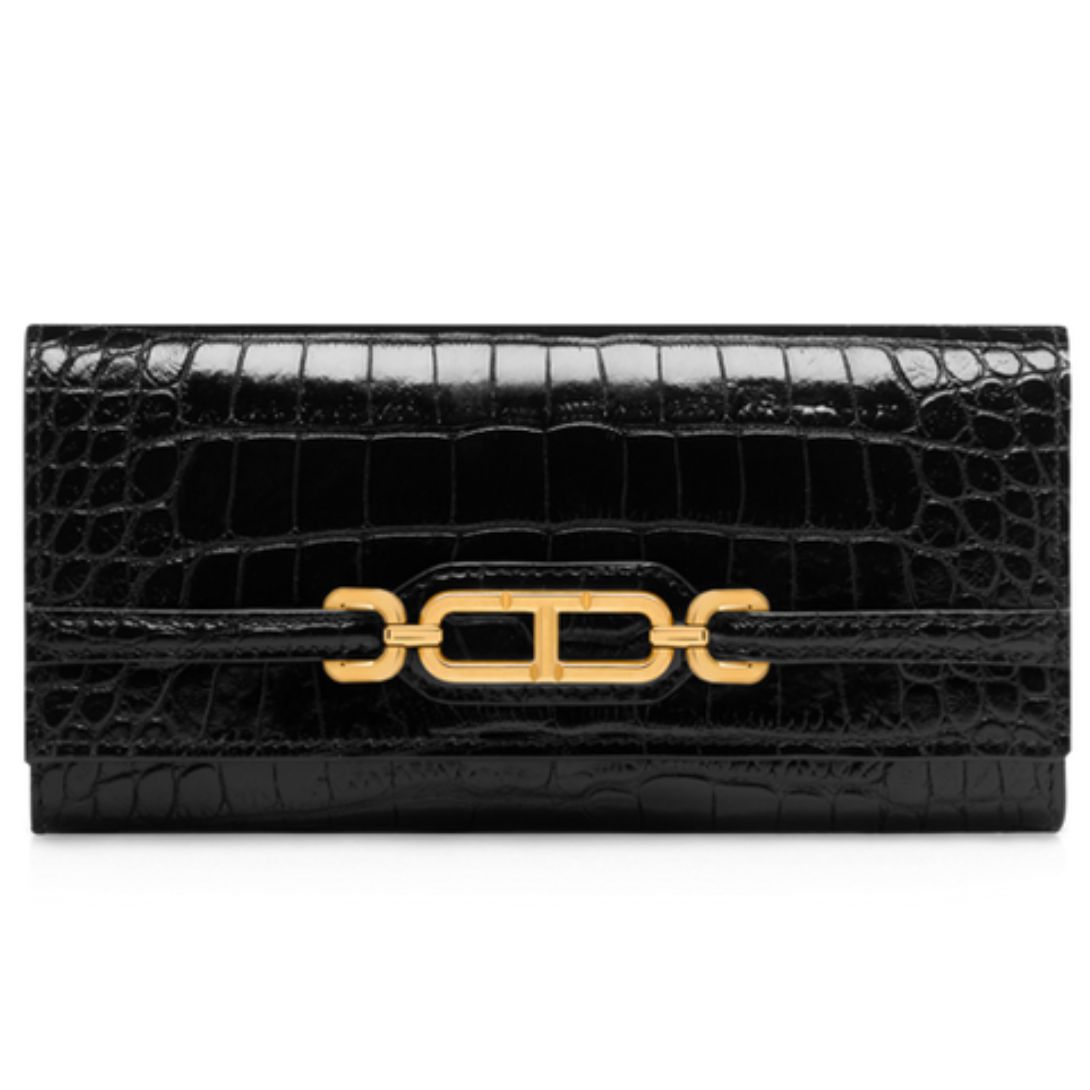1 TOM FORD STAMPED CROCODILE LEATHER CONTINENTAL WALLET