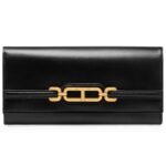 TOM FORD PALMELLATO EFFECT LEATHER CONTINENTAL WALLET BLACK