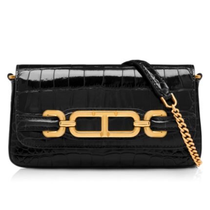 TOM FORD SHINY STAMPED CROCODILE LEATHER MINI BAG