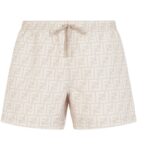 FENDI BEIGE FF NYLON SWIM SHORTS