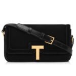 TOM FORD VELVET WALLIS E/W SHOULDER BAG PURPLE