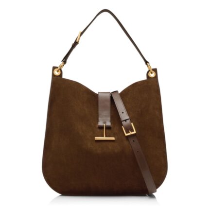 TOM FORD SUEDE LEATHER AND SMOOTH LEATHER TARA LARGE CROSSBODY
