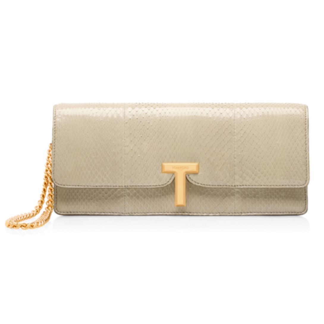 1 TOM FORD SNAKESKIN WALLIS CLUTCH