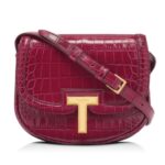 TOM FORD SHINY STAMPED CROCODILE LEATHER WALLIS MINI BAG