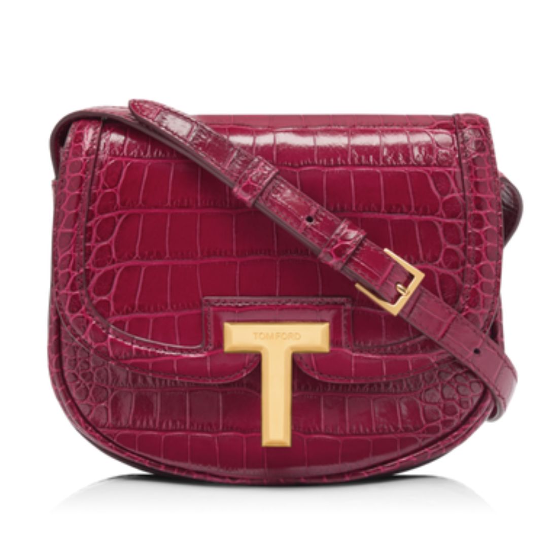 1 TOM FORD SHINY STAMPED CROCODILE LEATHER WALLIS MINI BAG