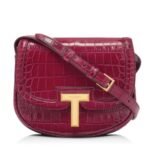 TOM FORD SHINY STAMPED CROCODILE LEATHER WALLIS MINI BAG
